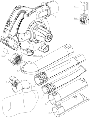 Part Location Diagram of NA253851 DeWALT POWERHEAD ASSY.